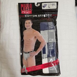 4 Mario Lopez Mens Low Rise Striped Cotton Stretch Retro Vintage Y2K Briefs L